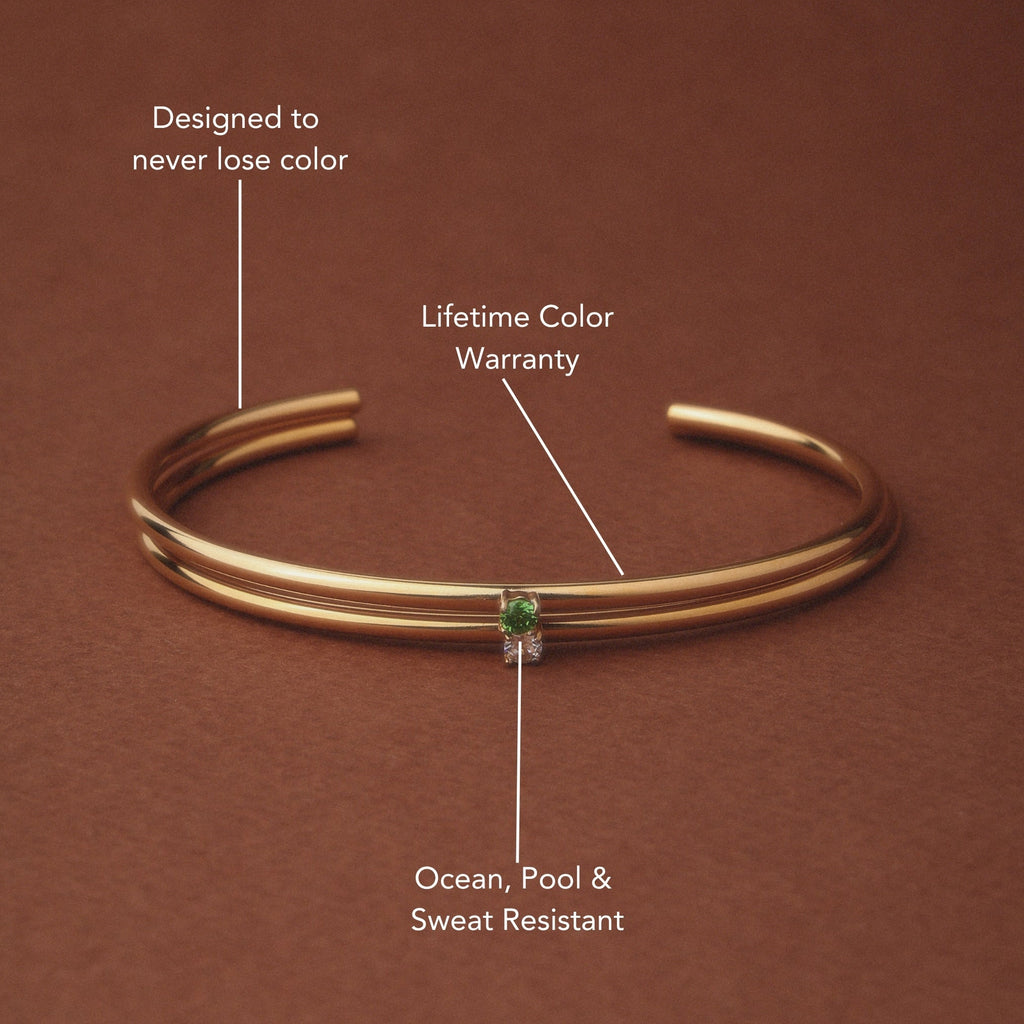 Thin Emerald Cuff